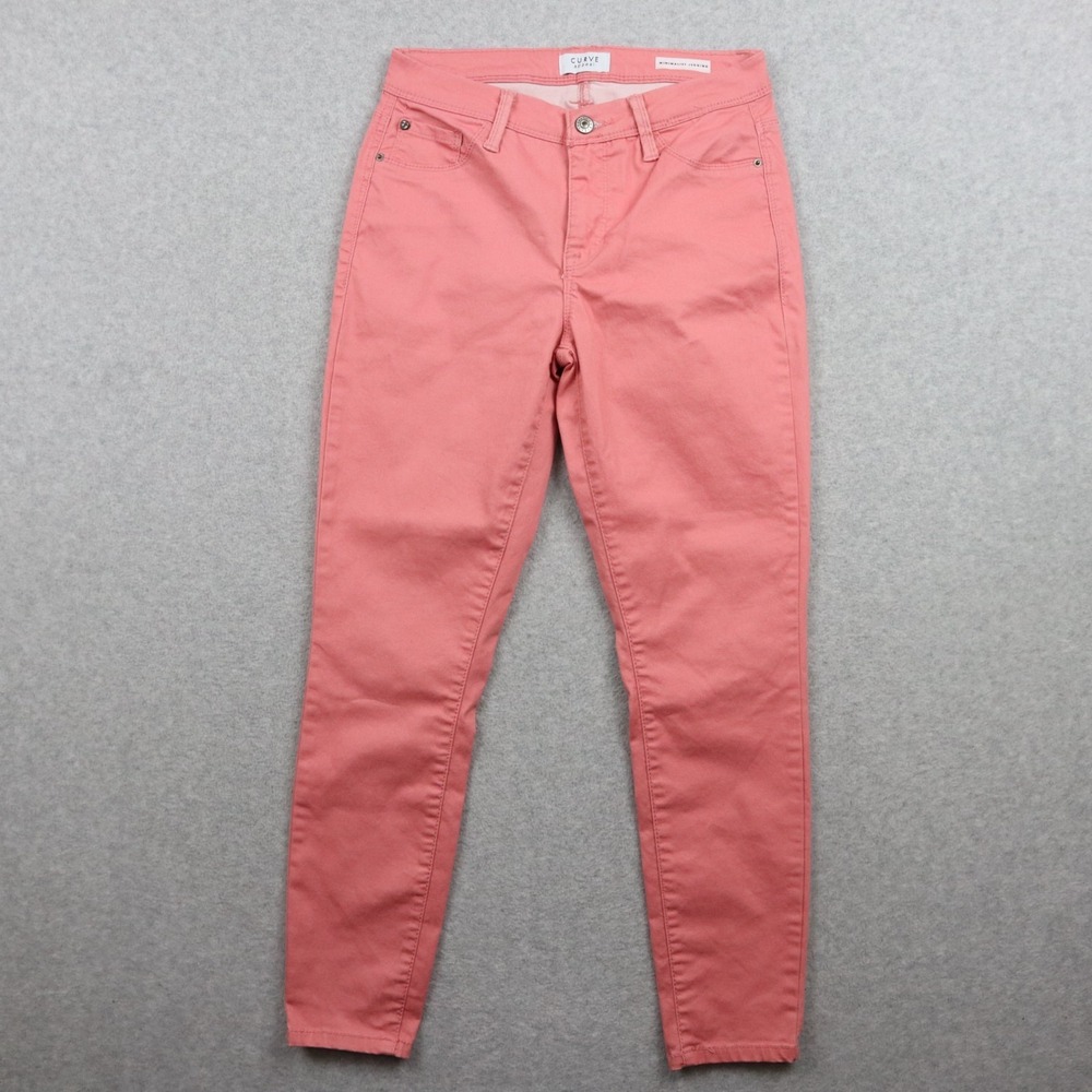 Curve Appeal Jeans Womens 2/26 Minimalist Jegging Casual Stretch Flex Pants Pink